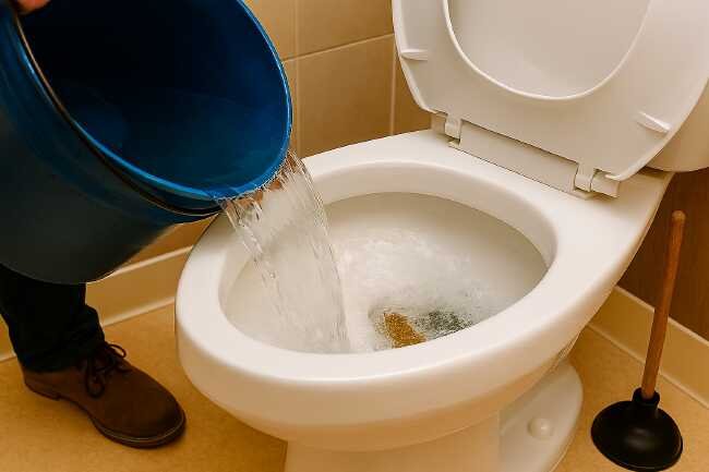 How to Flush a Toilet with a Bucket of Water