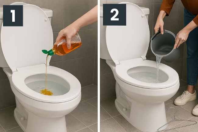How to Unclog a Toilet Without a Plunger