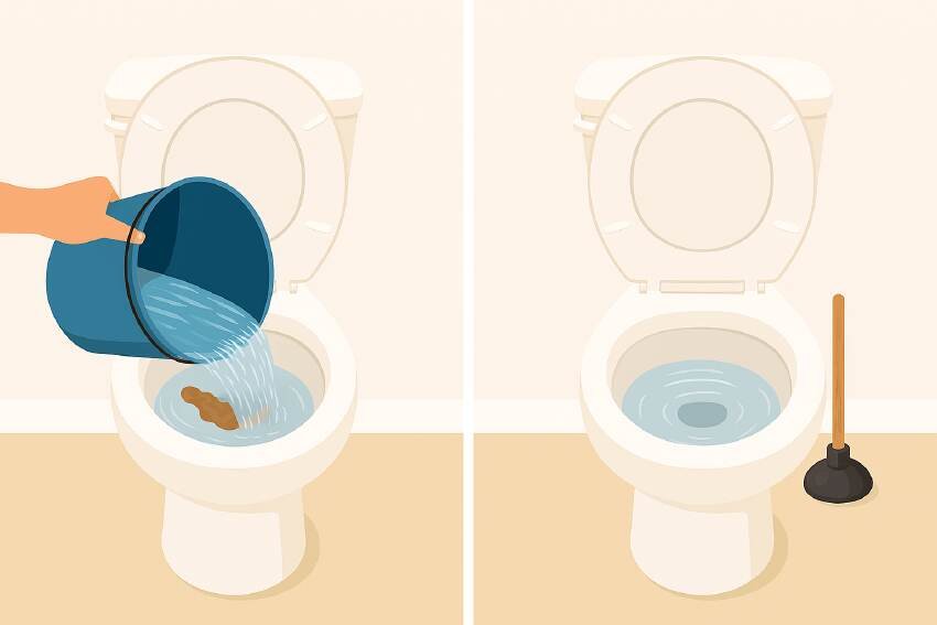 How to Flush a Toilet with a Bucket of Water